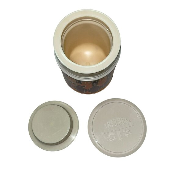 Vintage 1971 Thermos 10 oz Food Jar Used Orange Brown - Picture 4 of 16